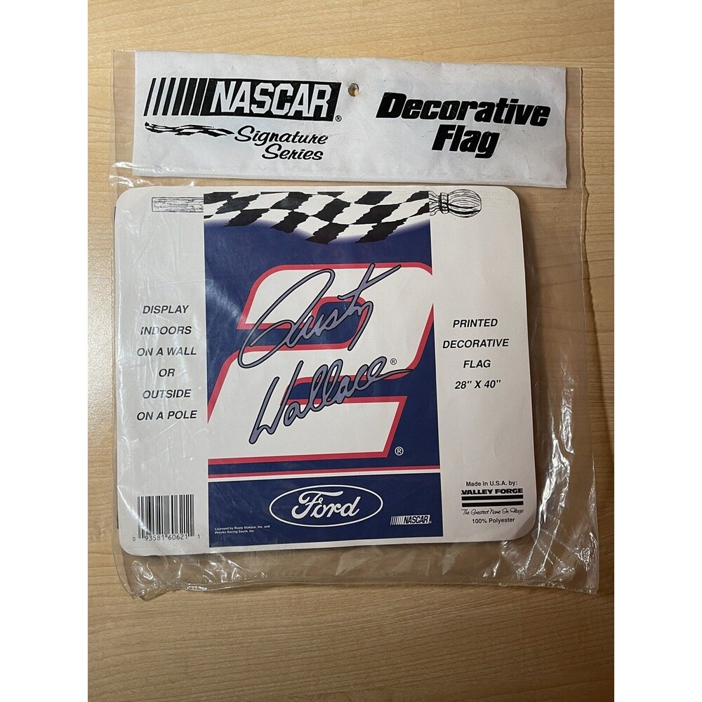 Vintage Rusty Wallace #2 NASCAR Ford Flag 28x40 Valley Forge NOS USA